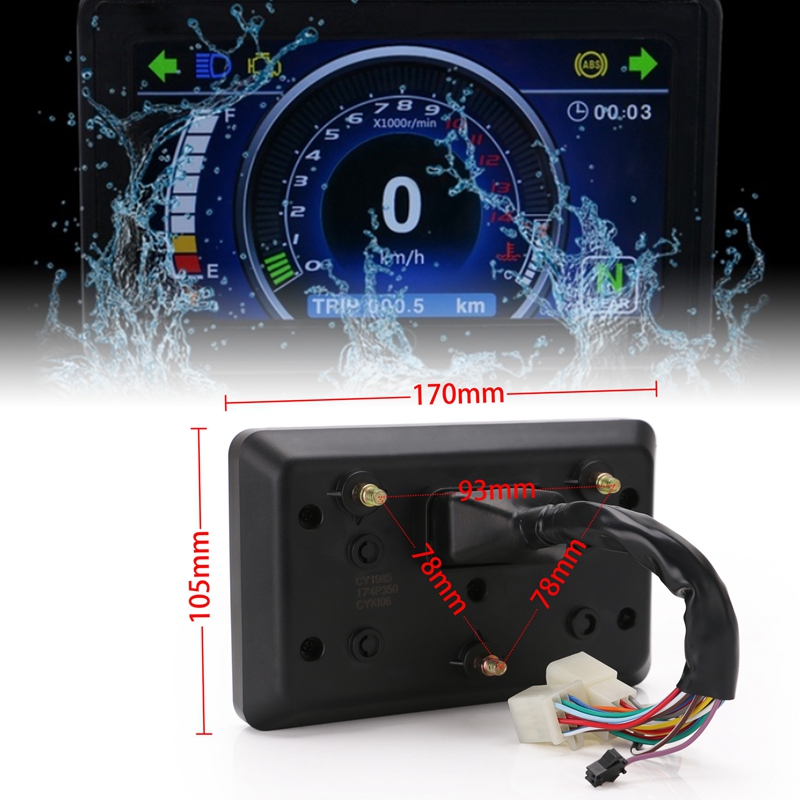 Motorcycle Cylinder - T48C_Universal Motorcycle LCD Display Cluster Replaceable